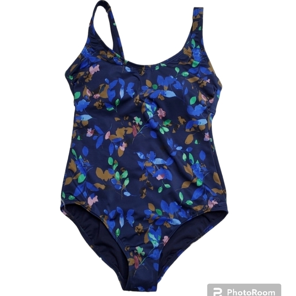 All In Motion Navy Floral One Piece Swimsuit